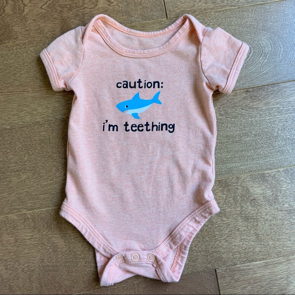 3/$10 INDIGO Baby unisex bodysuit 0-3m teething